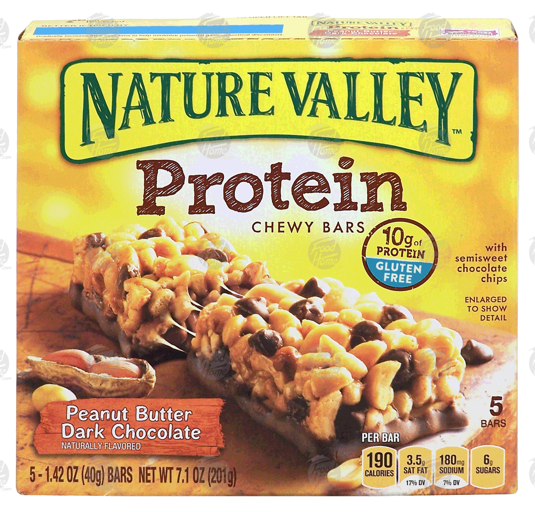 Nature Valley Protein peanut butter dark chocolate chewy bars with semisweet chocolate chips, gluten free, 5 -count Full-Size Picture